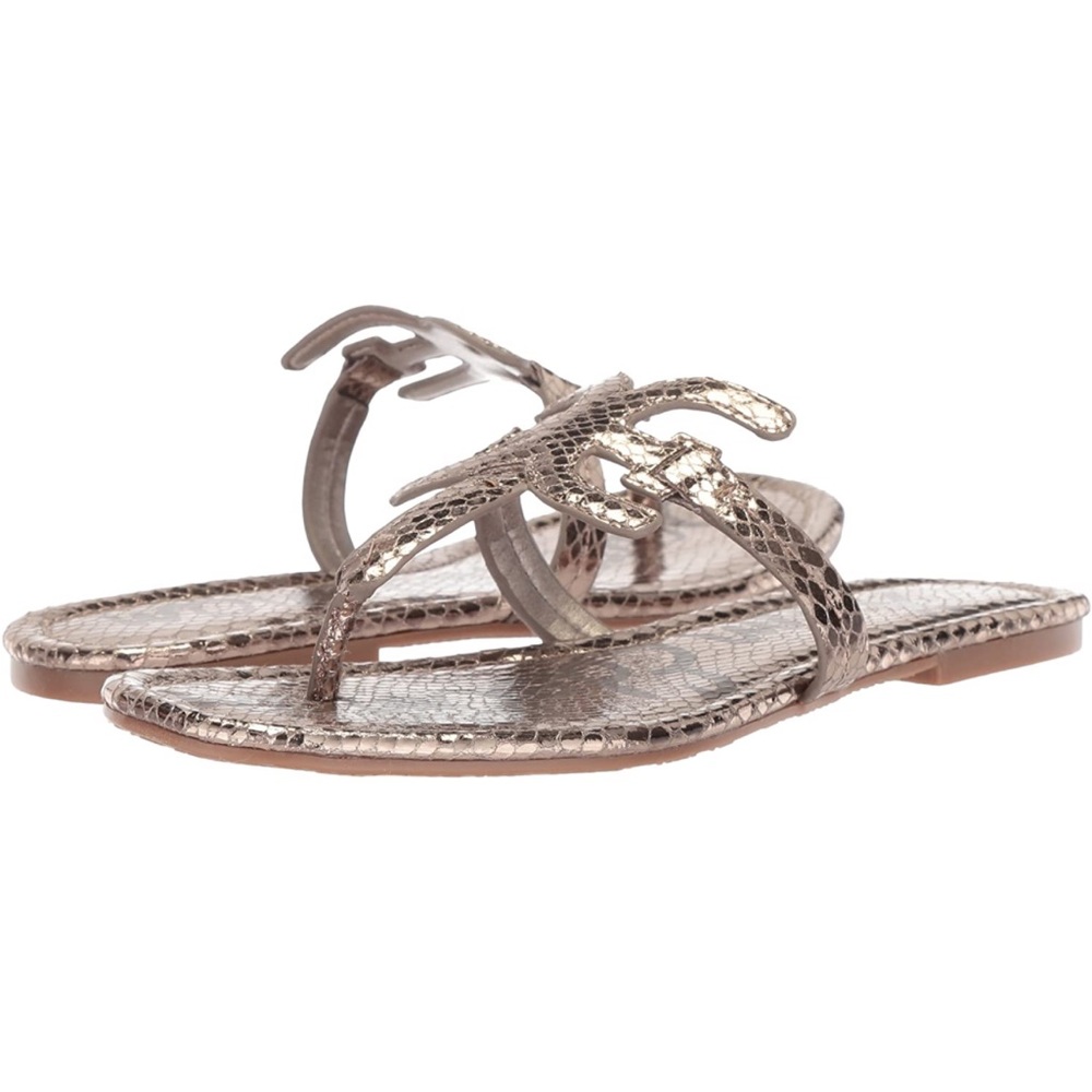 Sam Edelman Carter Pewter Metallic Boa Snake Print - Size  7 Wide